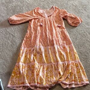 Pink Chicken Floral womens dress in Pink and Yellow